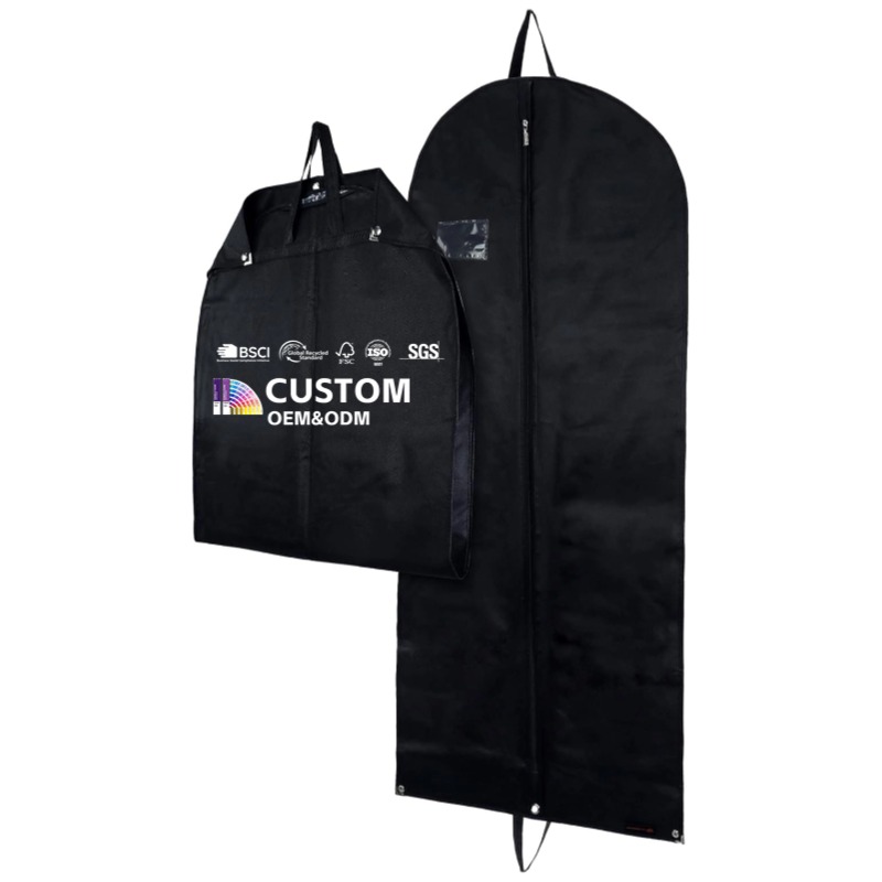 Wholesale Custom Black Clothing Dust Bag PP Suit Cover Garment Bag