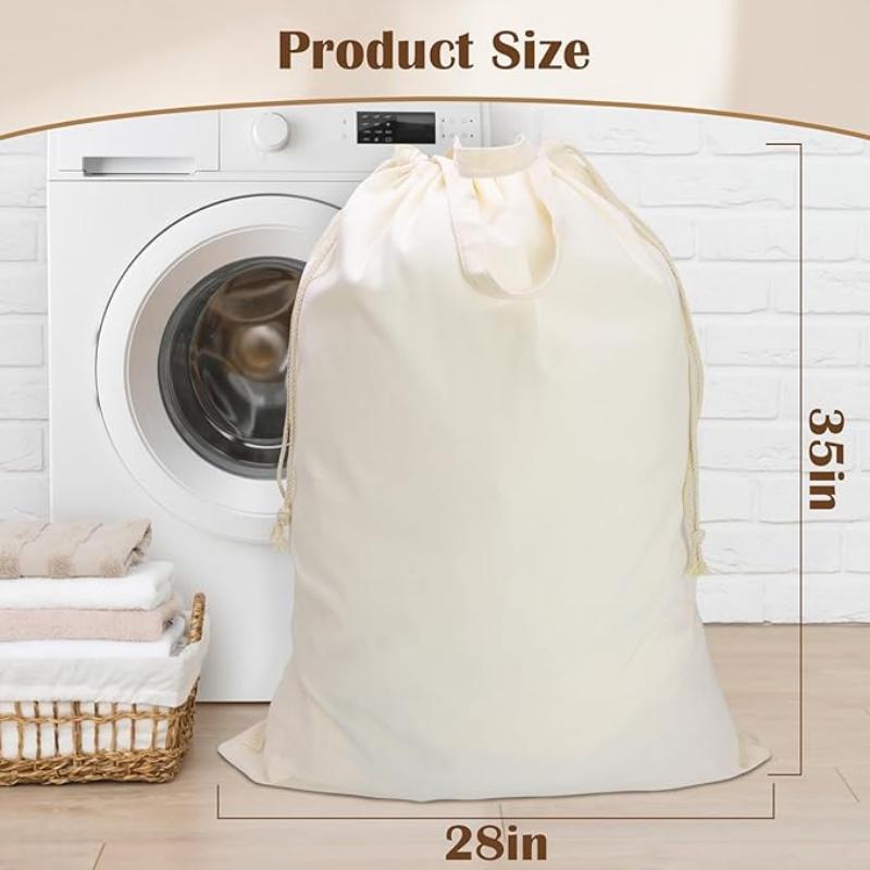 Heavy Duty Canvas Cotton Drawstring Pouch Bag Laundry Bags