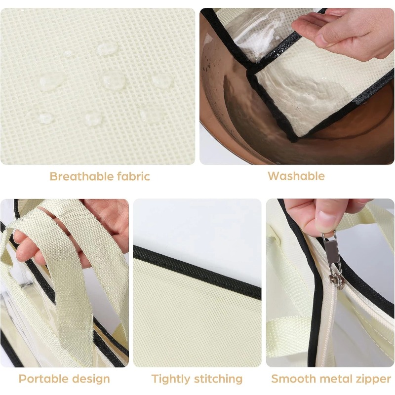 OEM PVC Clear Dust Bags Zipper, Transparent Handbag Storage for Handbags