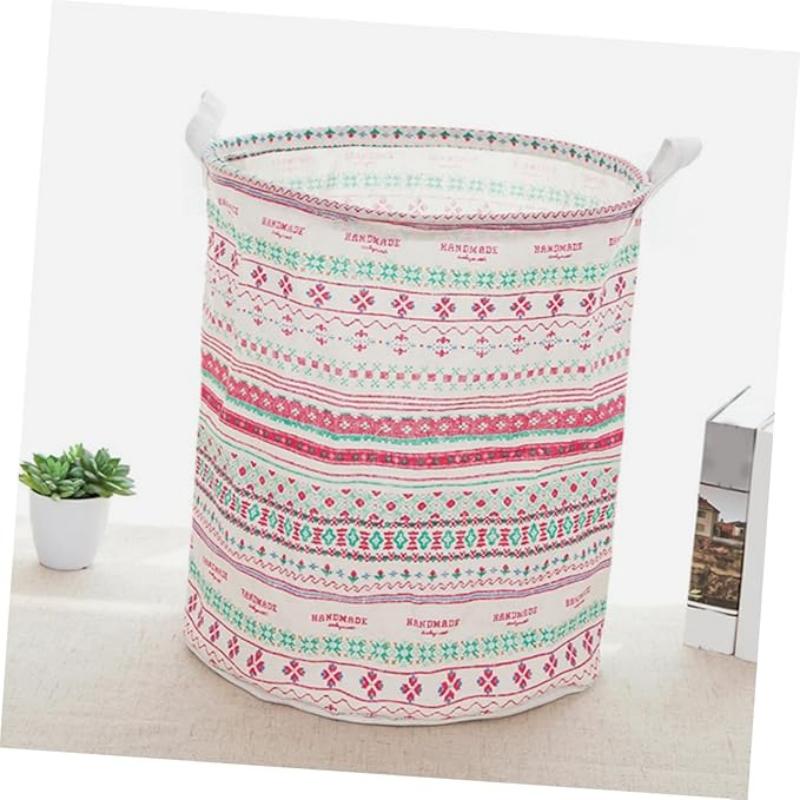 Household Fabric Laundry Basket Folding Toy Cloth Laundry Hamper