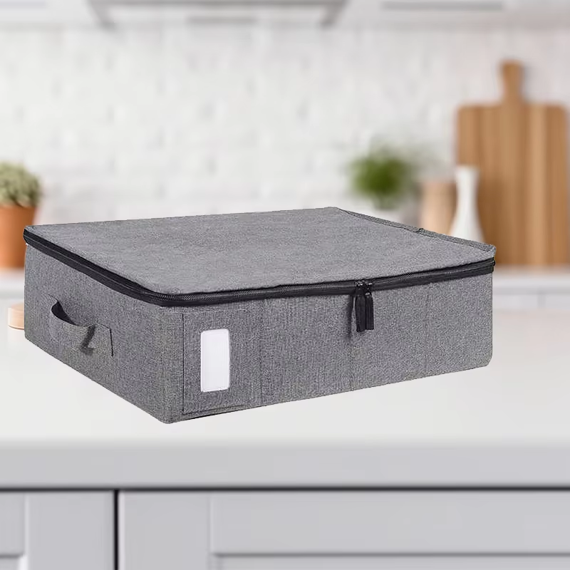 Cup and Mug Storage Box - 12 Padded Interior and Durable Handles