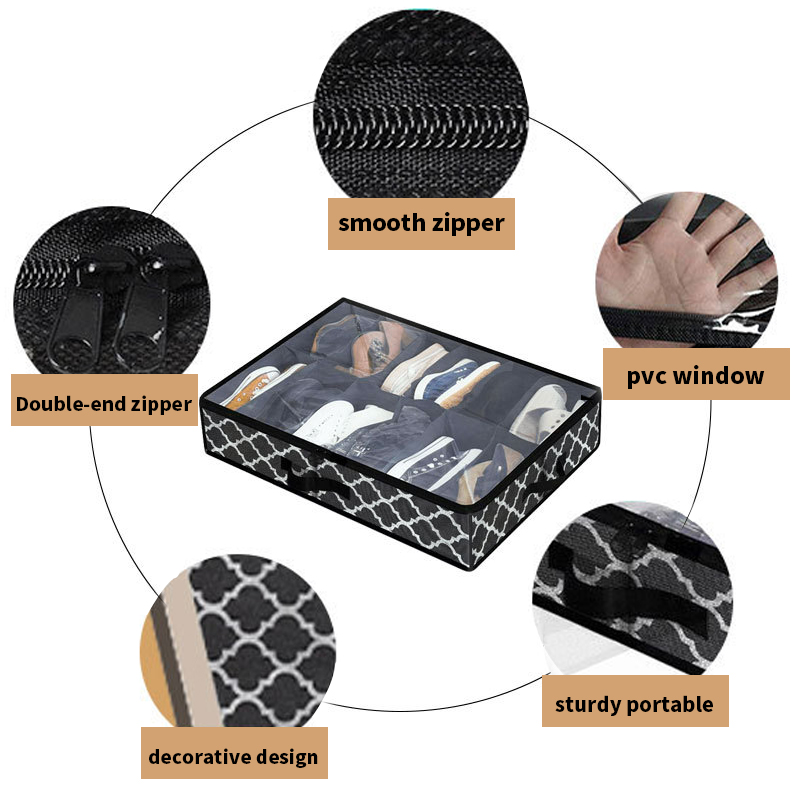 Non-woven Folding Shoe Box Underbed Storage Organizer