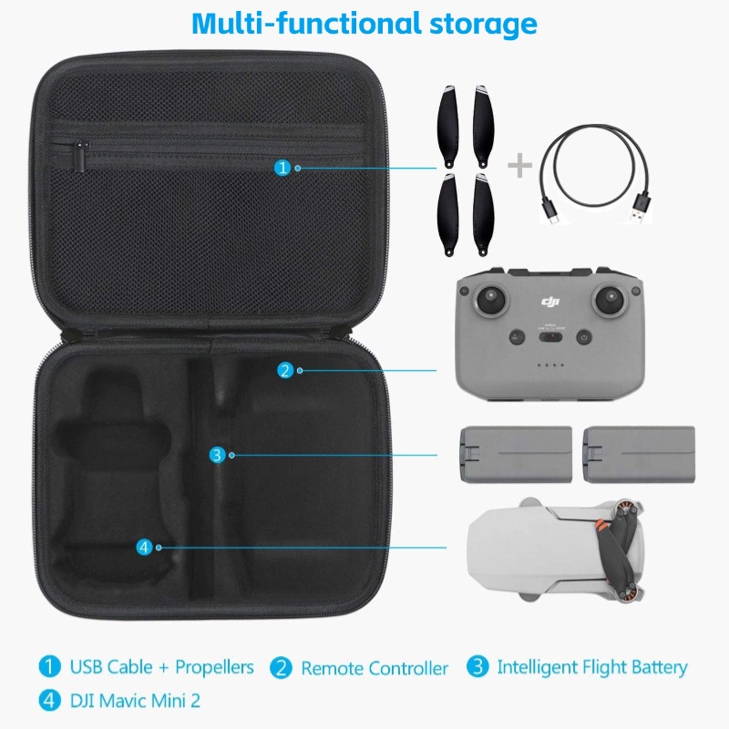 Carrying Case for DJI Mavic Mini 2/2 SE/4K Hard Shell Drone Storage Case