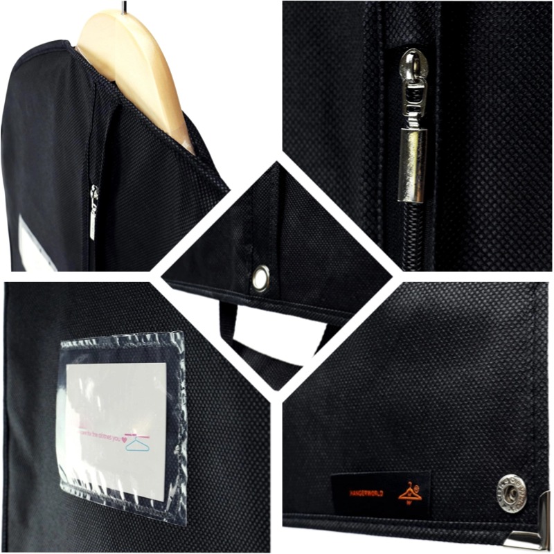 Wholesale Custom Black Clothing Dust Bag PP Suit Cover Garment Bag
