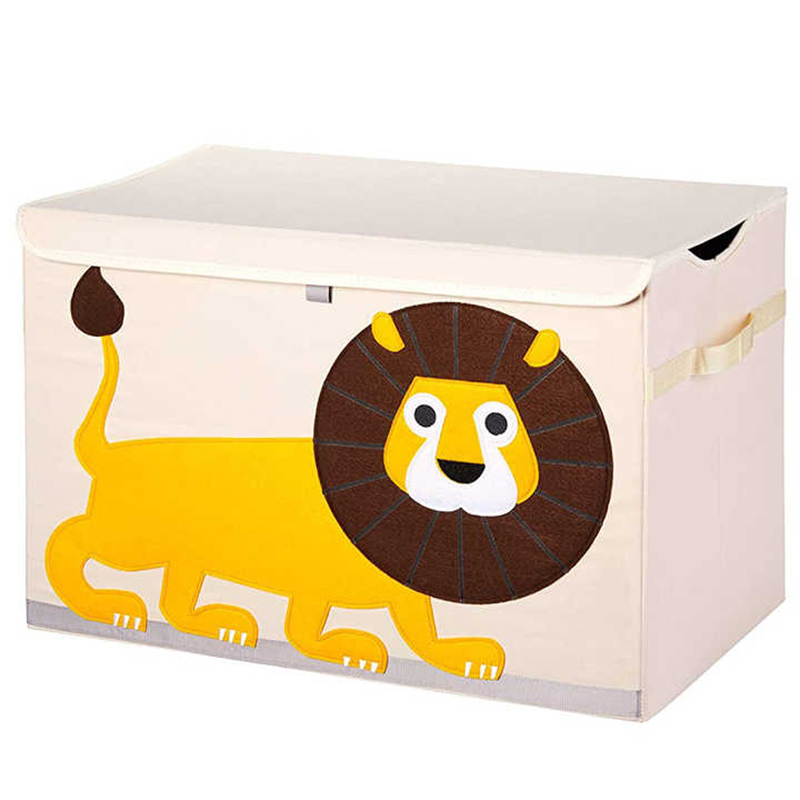 Large Toy Box Chest Storage Organizer with Lid,Collapsible Kids Toys Boxes Basket Bins with Sturdy Handles for Boys and Girls, Nursery, Playroom