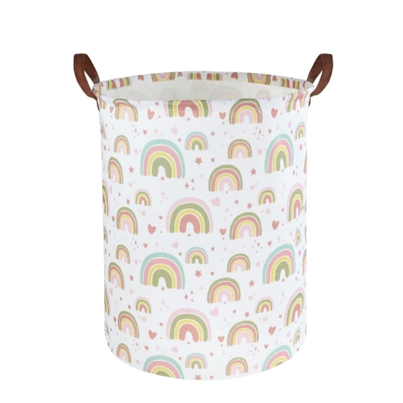Foldable Round Waterproof Storage Basket Laundry Basket with Handles