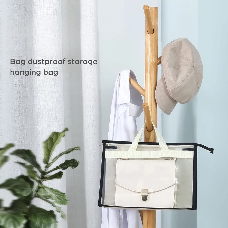 OEM PVC Clear Dust Bags Zipper, Transparent Handbag Storage for Handbags