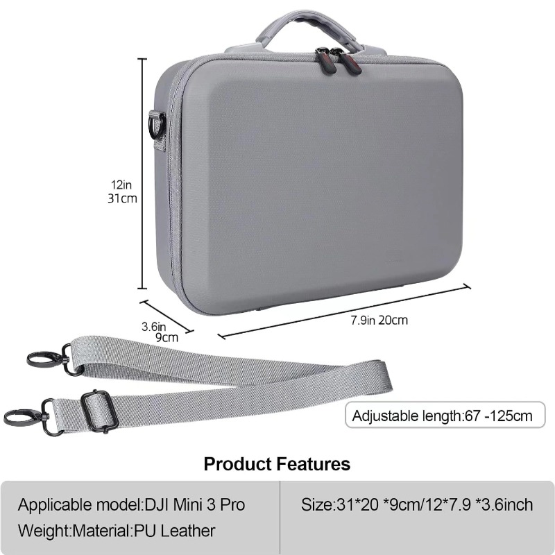 Customized Carry Case PU Leather Hard Compatible for DJI Mini 3/Pro Drone