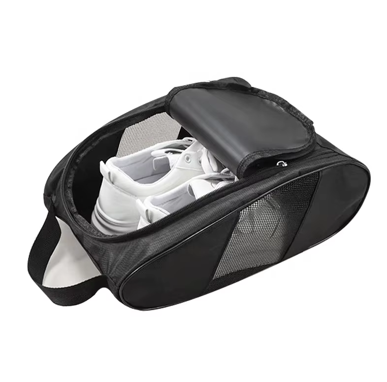 Outdoor Sports Shoe Bag Waterproof Golf Storage Organizer Mesh Breathable Dust Bag Custom Logo Football Shoe Storage Bag Side Zipper