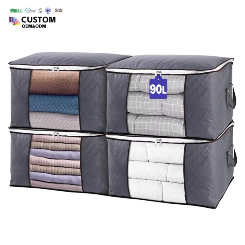 Large Storage Bags, Clothes Storage Bins Foldable Closet Organizers