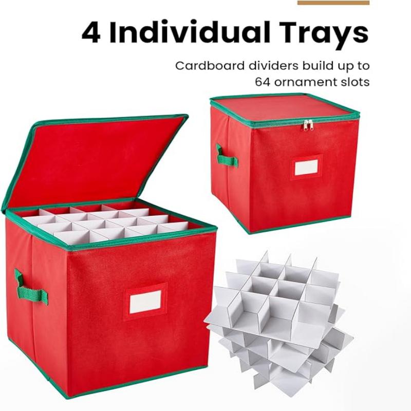 Decoration Non-woven Fabric Christmas Ornaments Organizer Storage Box