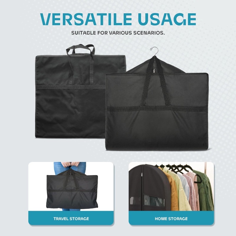 Travel Garment Bag with Accessories Zipper Pocket and PVC clear Window