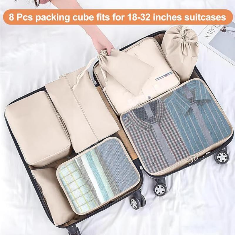 Travel Luggage Organizer Bags Set 8 Pcs Packing Travel Storage Bag
