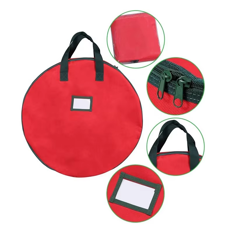 Custom Christmas Gift Storage Bag for Wreath Storage Bag with Zipper