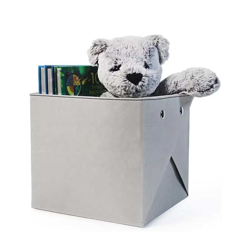 Washable Kraft Paper Bag Office Desktop Waterproof Storage Box 