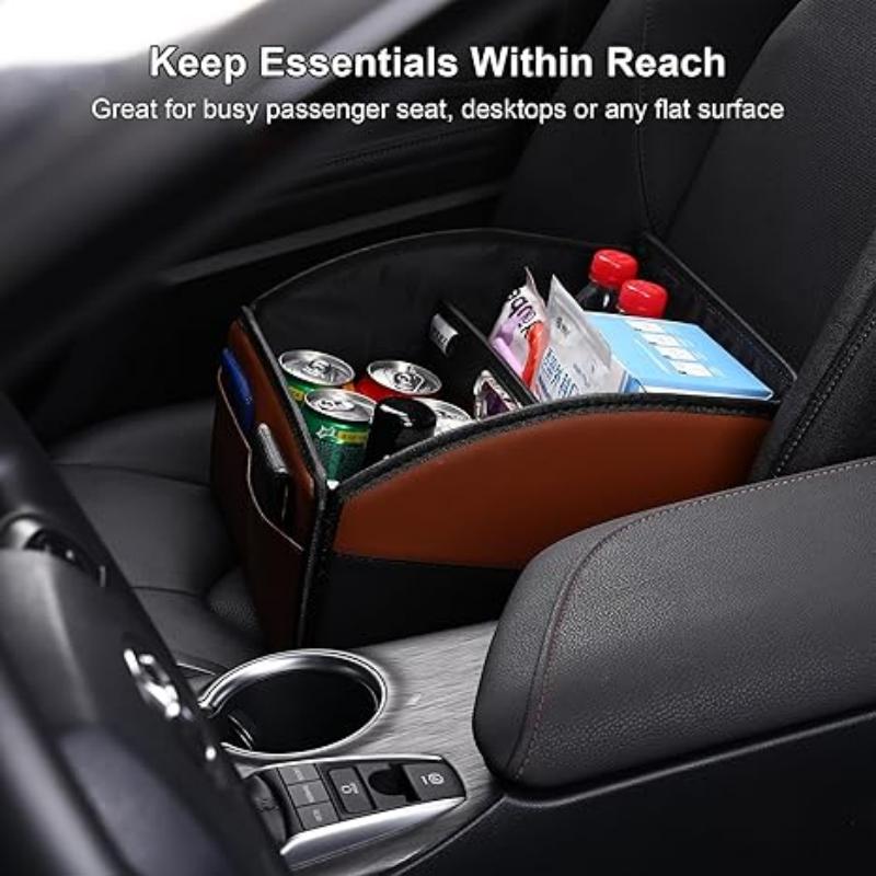 Folding Leather Car Bag Organizer Accessories Car Seat Gap Organizer