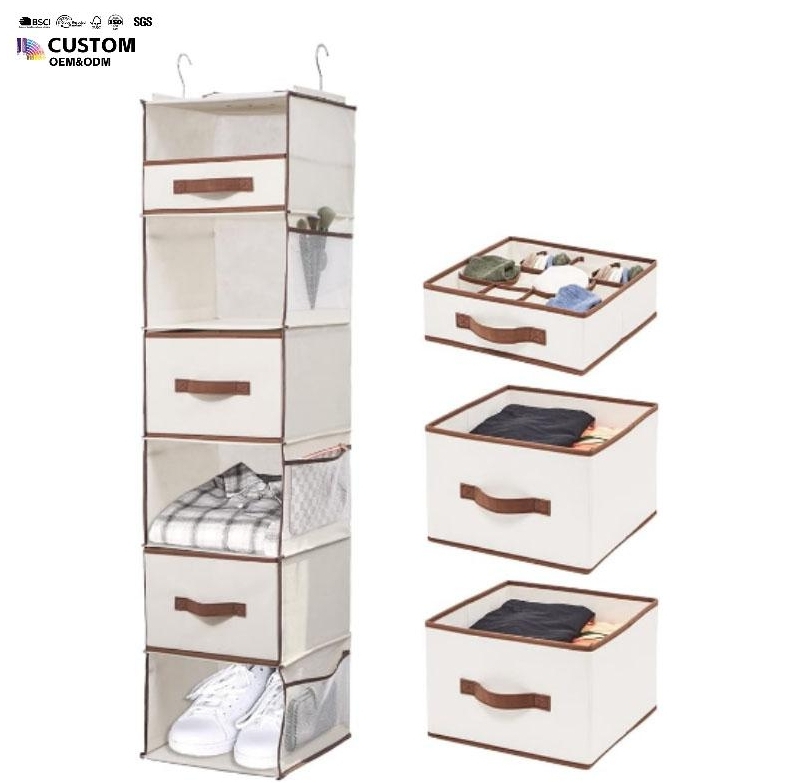 Clothing Shoe Hanging Shelves Hanging Closet Organizer with Drawers