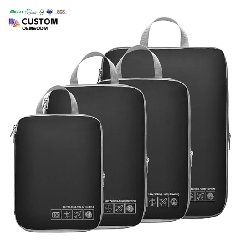 Compression Packing Cubes Travel Bags Luggage Organizers Storage Cubes