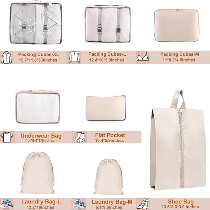 Travel Luggage Organizer Bags Set 8 Pcs Packing Travel Storage Bag