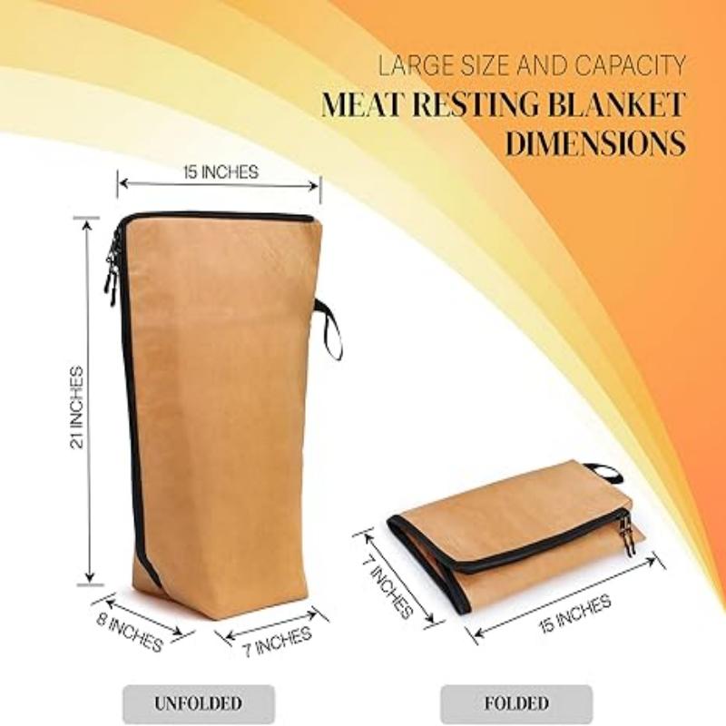 Camping Picnic Barbecue Insulated Zipper Meat Resting Bag BBQ Blanket