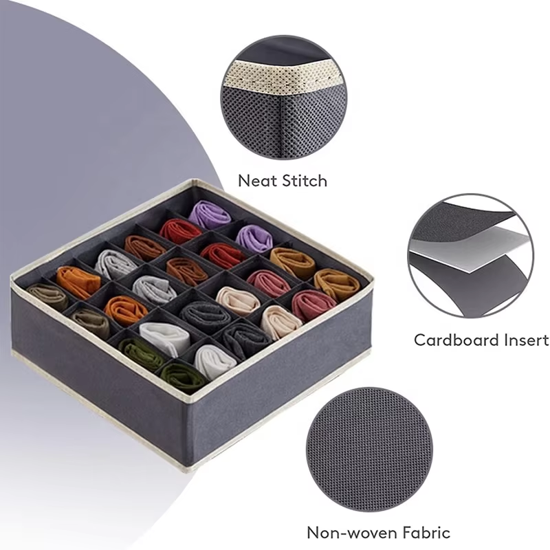 Drawer Organizer Foldable Closet Division Storage Box for Socks and Ties