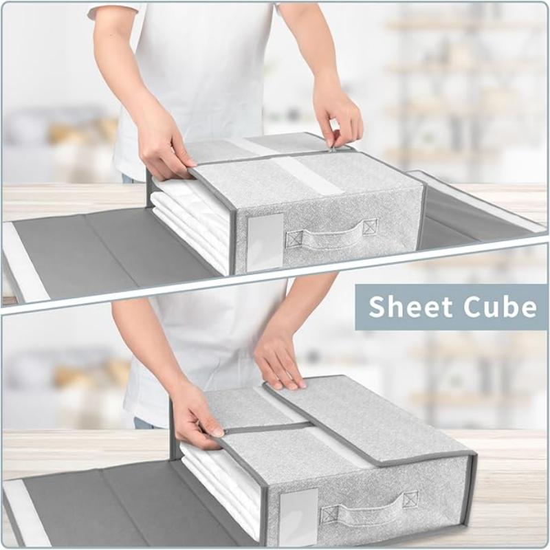Collapsible Fabric Storage Bins Bed Sheet Organizers and Storage