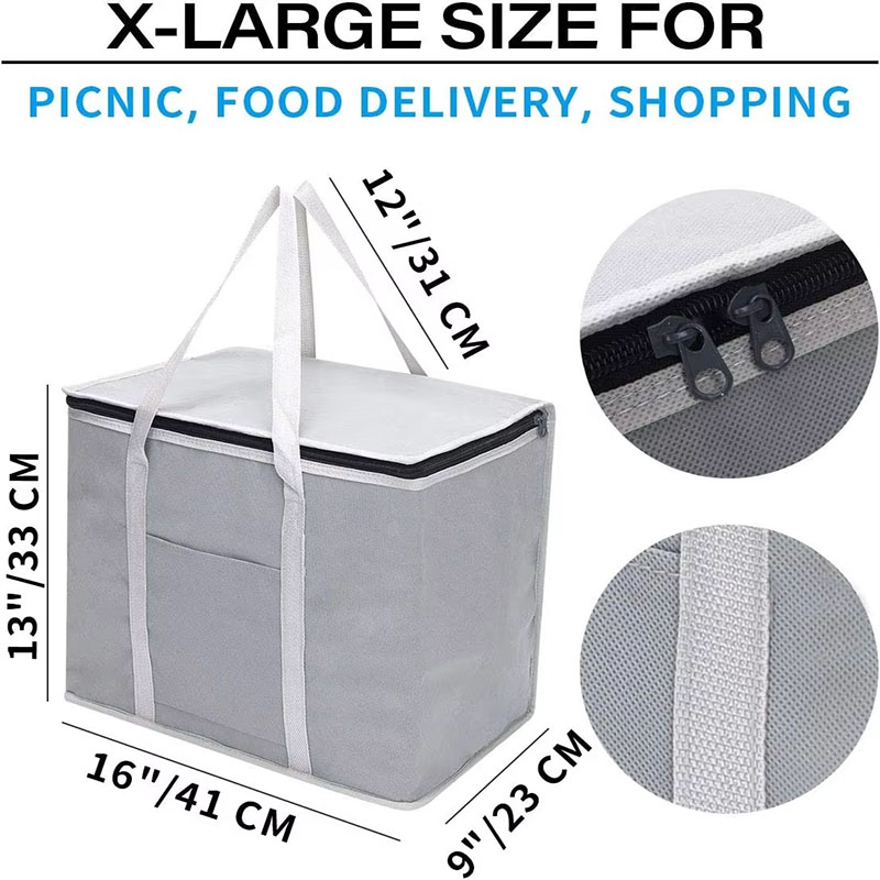 Non Woven Cooler Bag Insulated Food Delivery Bag Soft Box for Food