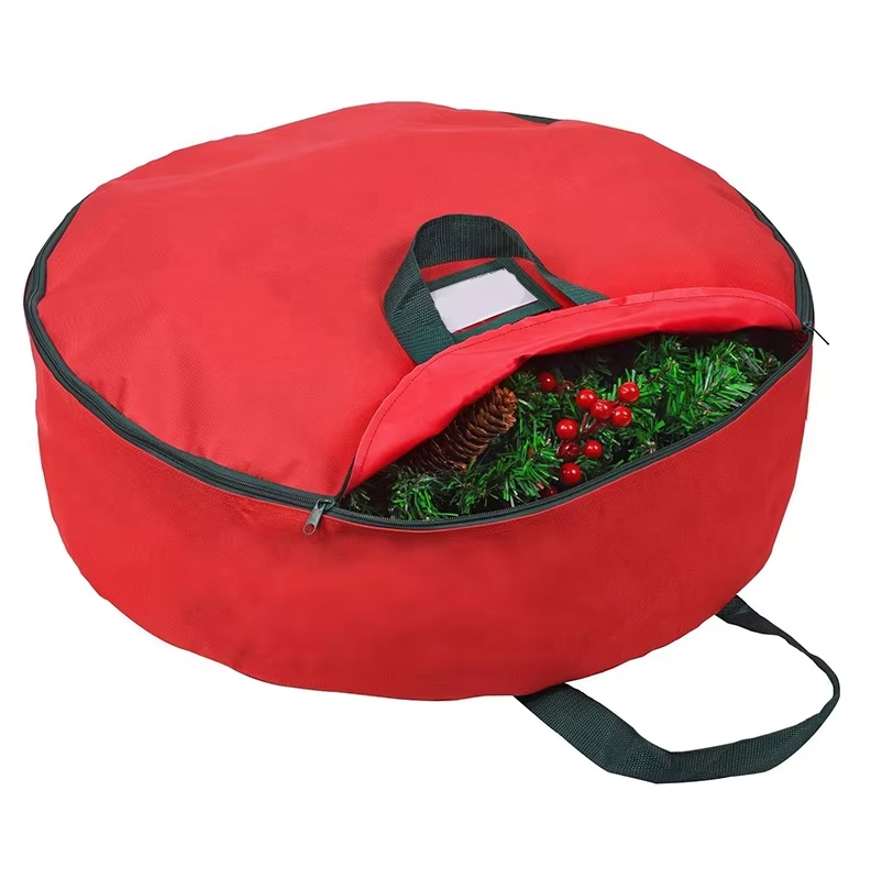Custom Christmas Gift Storage Bag for Wreath Storage Bag with Zipper