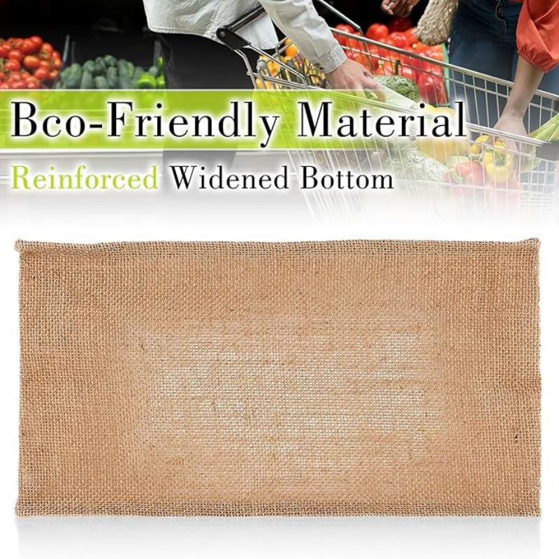 Burlap Tote Bags Eco Friendly Plain Grocery Carry Jute Shopping Bags