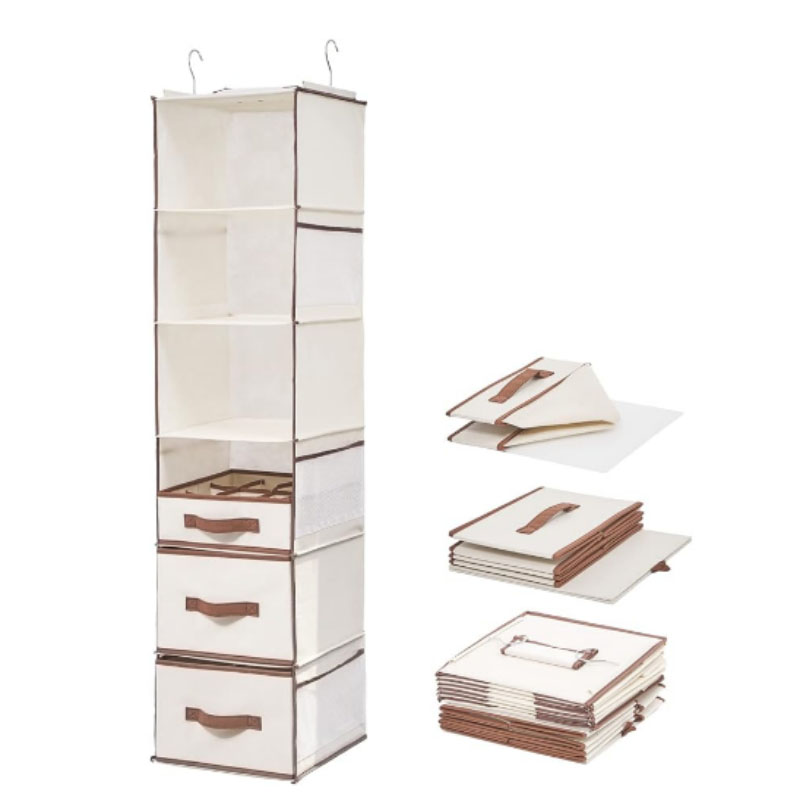 Clothing Shoe Hanging Shelves Hanging Closet Organizer with Drawers