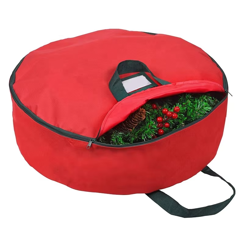 Custom Christmas Gift Storage Bag for Wreath Storage Bag with Zipper
