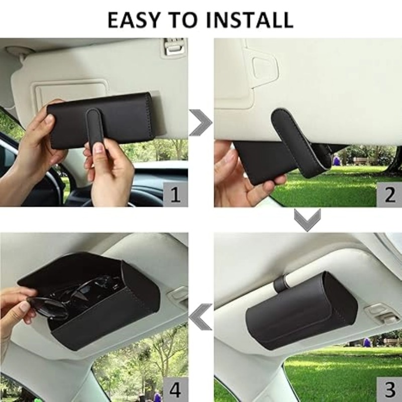 Sunglasses Holder Car Sun Visor,  Auto Sunglasses Storage Case