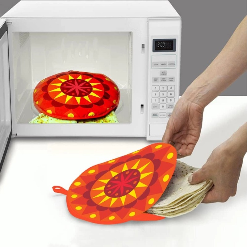 Tortilla Warmer Taco 12Inch Insulated Cloth Pouch Microwavable Use Bag