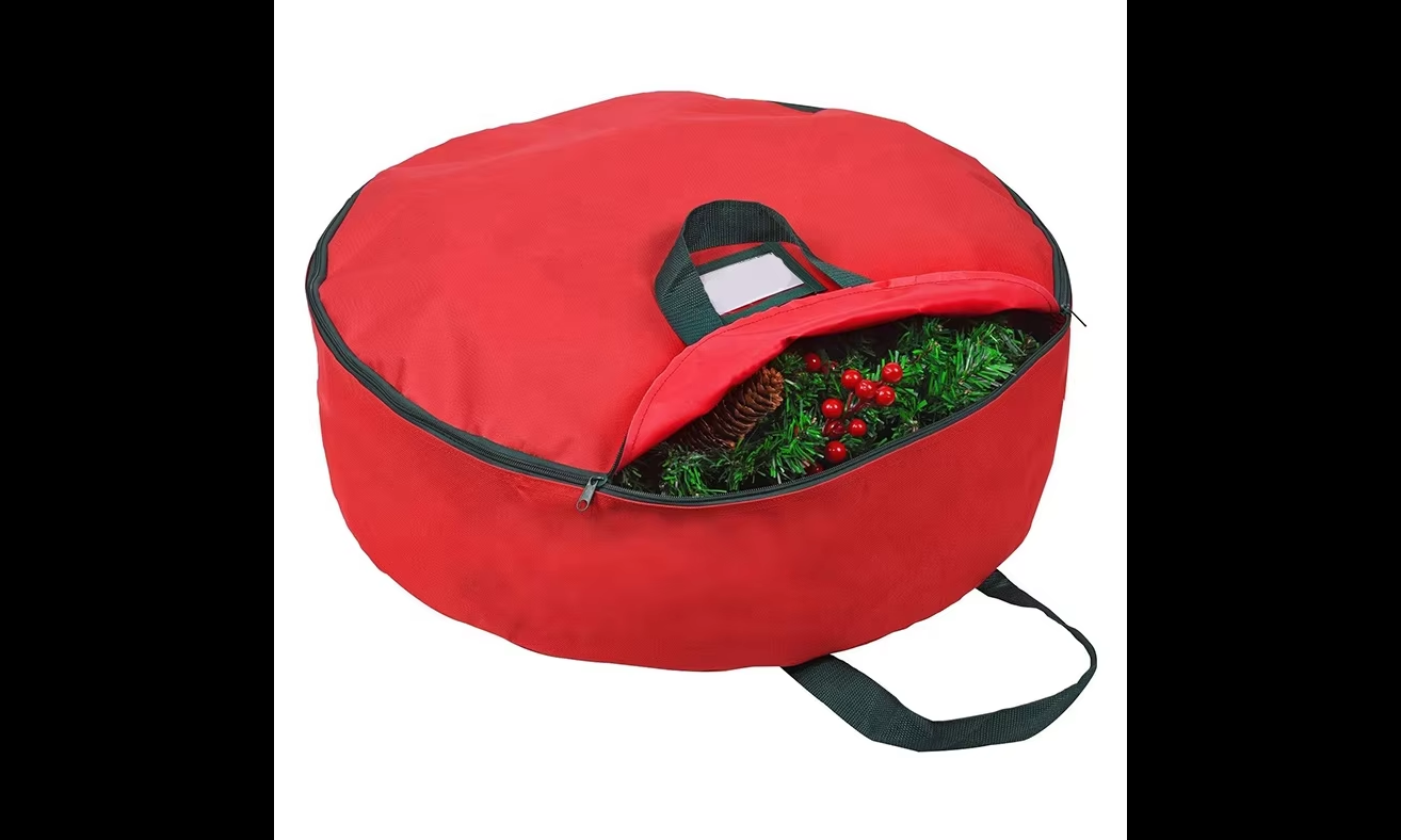 Custom Christmas Gift Storage Bag for Wreath Storage Bag with Zipper