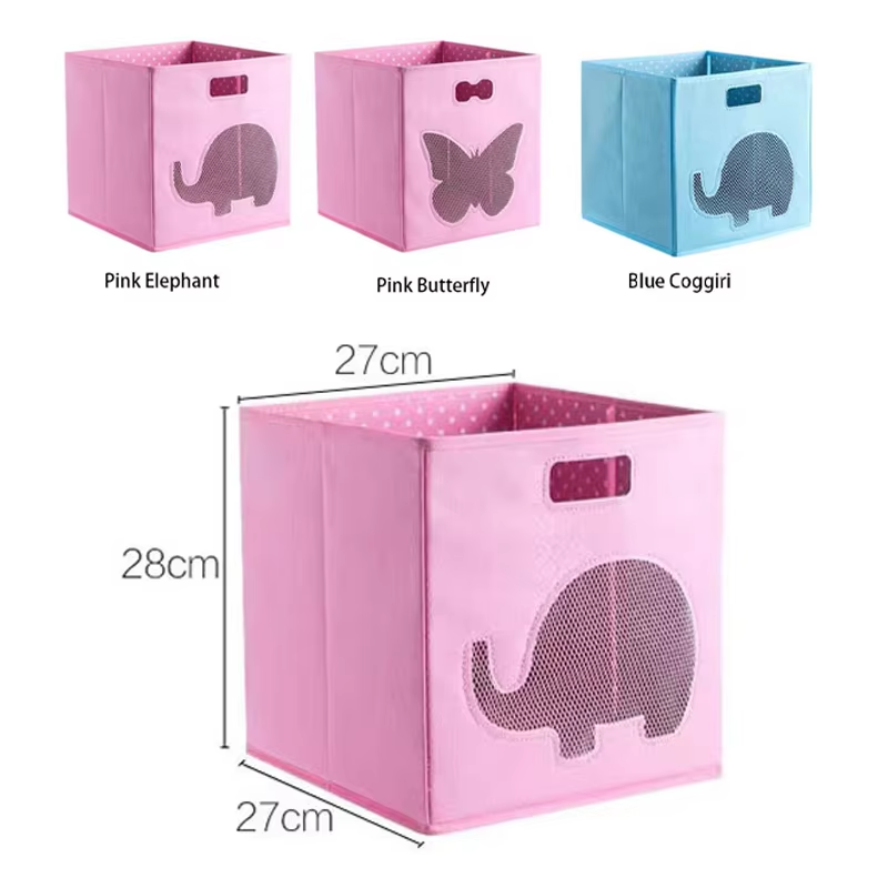Portable Square Non Woven Storage Box for storaging Toy