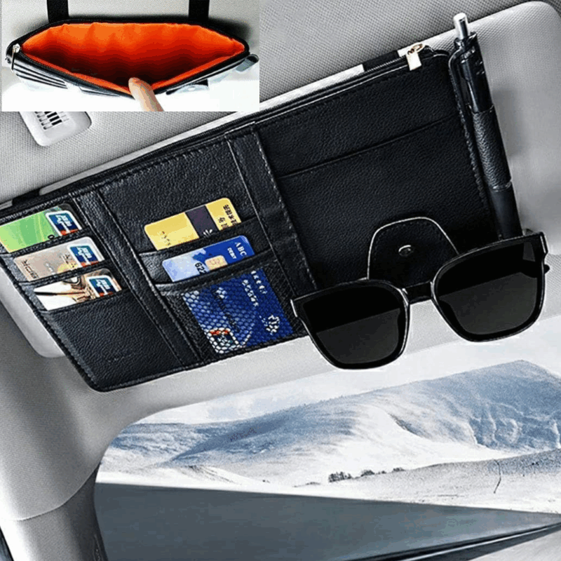 Car Visor Organizer, Auto Interior Accessories with Multi-Pocket Net