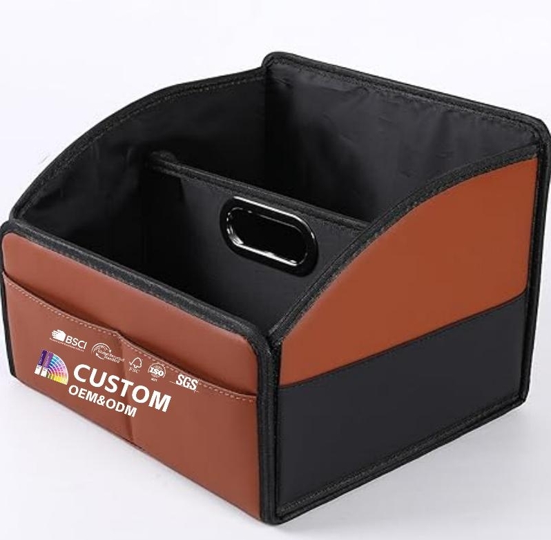 Folding Leather Car Bag Organizer Accessories Car Seat Gap Organizer
