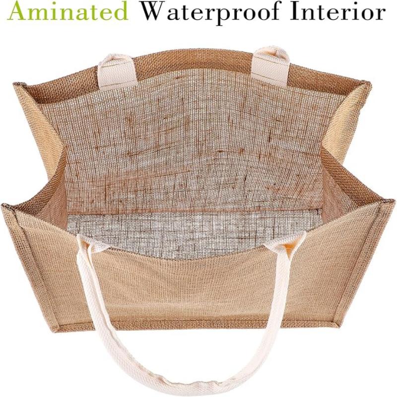 Burlap Tote Bags Eco Friendly Plain Grocery Carry Jute Shopping Bags