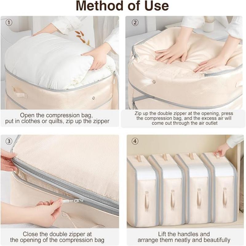 Foldable Quilt Pillow Blanket Compression Duvet Storage Bag