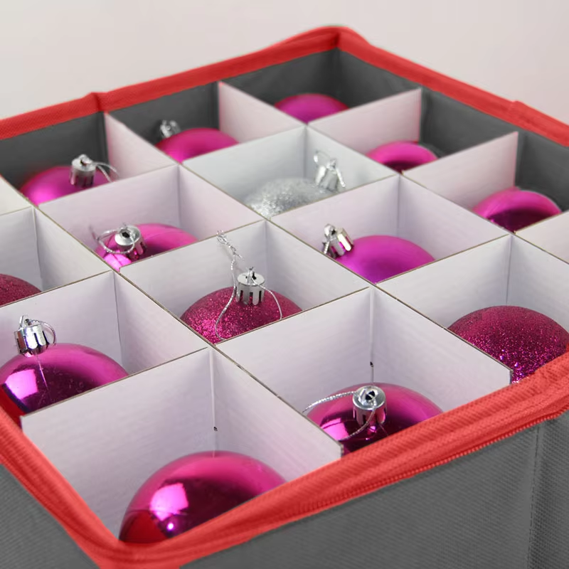 Large Folding 64 Christmas Ball Storage Containers with Sturdy Handle