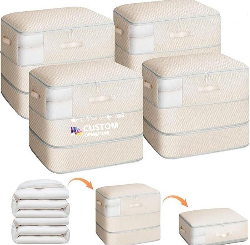 Foldable Quilt Pillow Blanket Compression Duvet Storage Bag