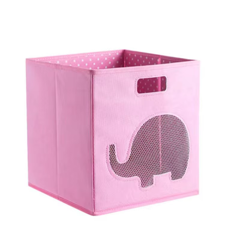 Portable Square Non Woven Storage Box for storaging Toy
