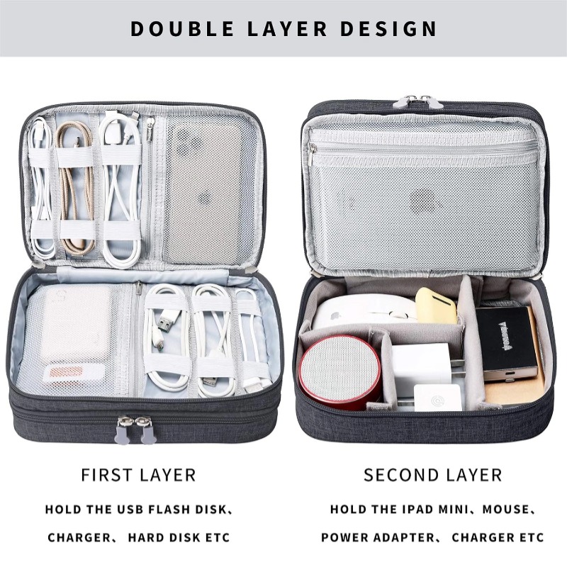 Travel Cable Organizer Bag,Electronic Accessories Case Layer Storage Bag