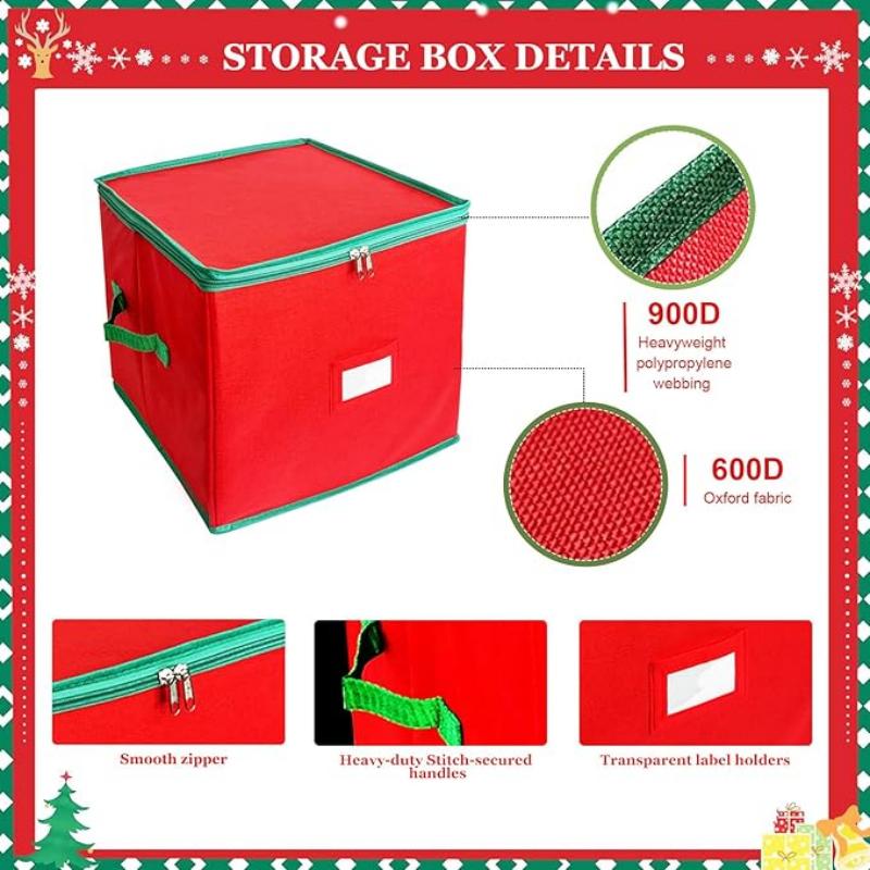 Decoration Non-woven Fabric Christmas Ornaments Organizer Storage Box
