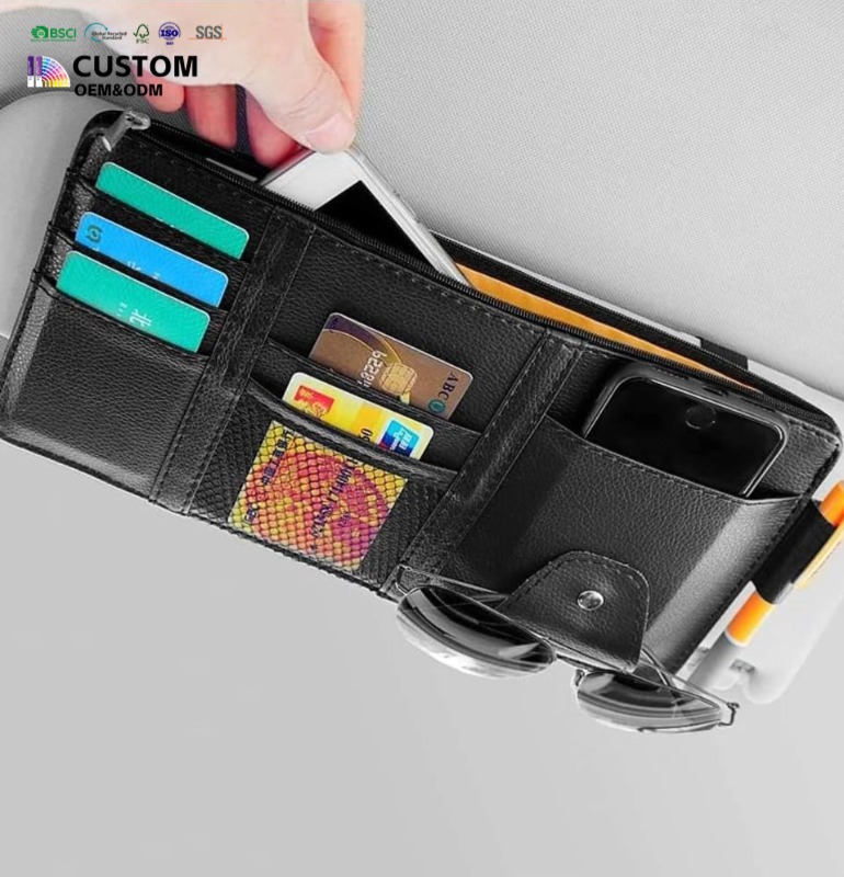 Car Visor Organizer, Auto Interior Accessories with Multi-Pocket Net