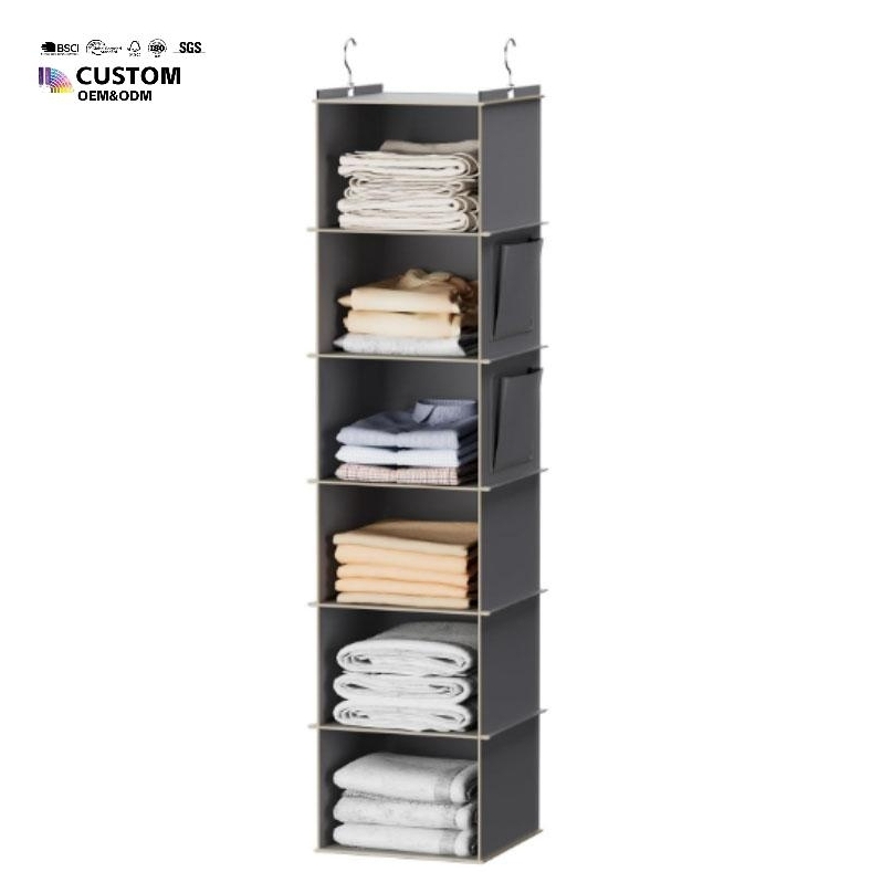 Hanging Wardrobe Organizer Clothing Hanging Closet Storage Shelves 