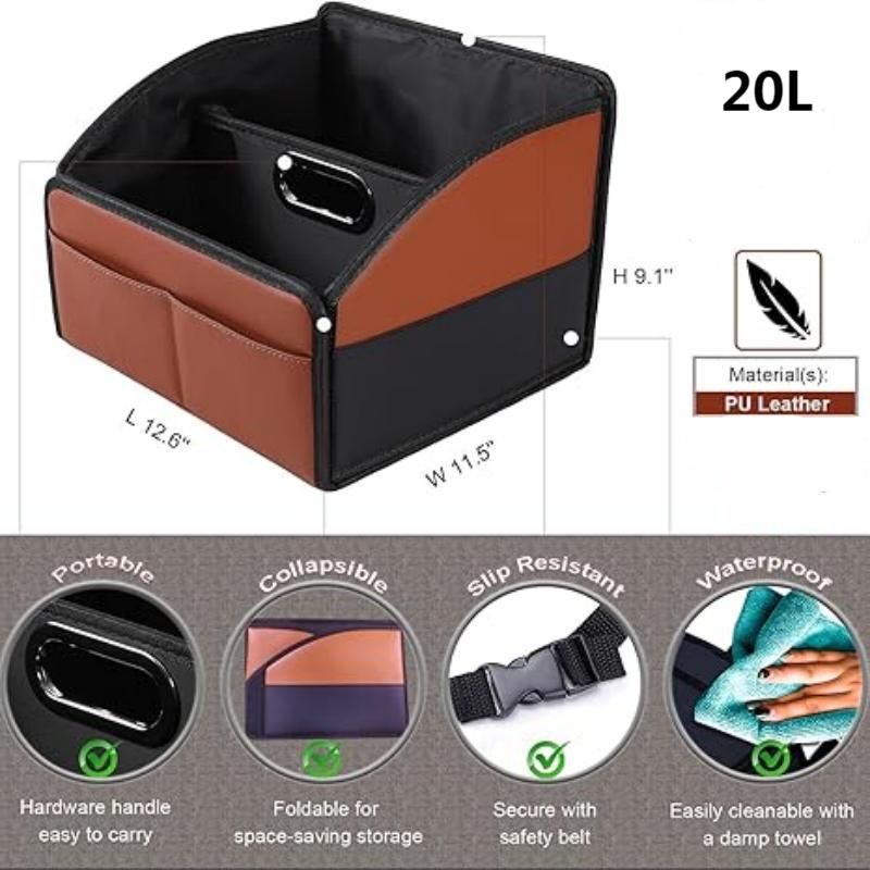 Folding Leather Car Bag Organizer Accessories Car Seat Gap Organizer