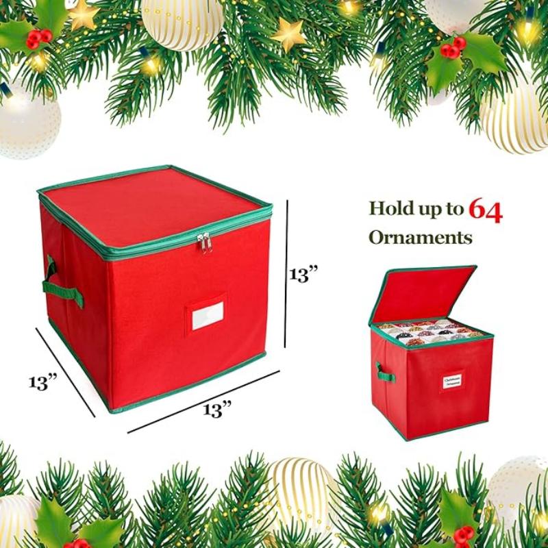 Decoration Non-woven Fabric Christmas Ornaments Organizer Storage Box