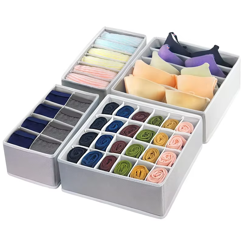 Set of 4 Underwear Drawer Organizer Dividers Closet Organizers