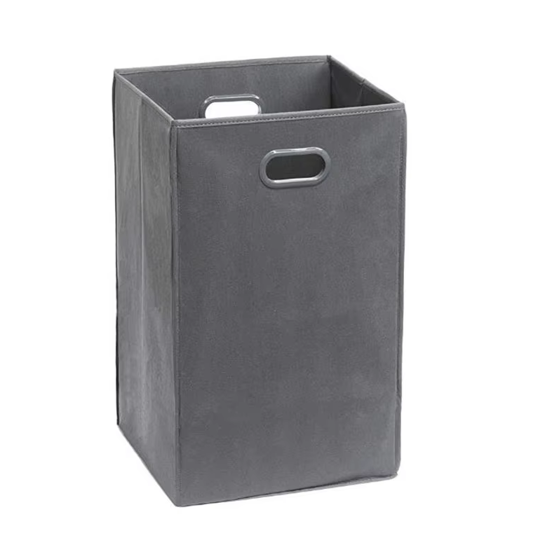Non-Woven Laundry Basket Hamper with Metal Handle for Dirty Clothes